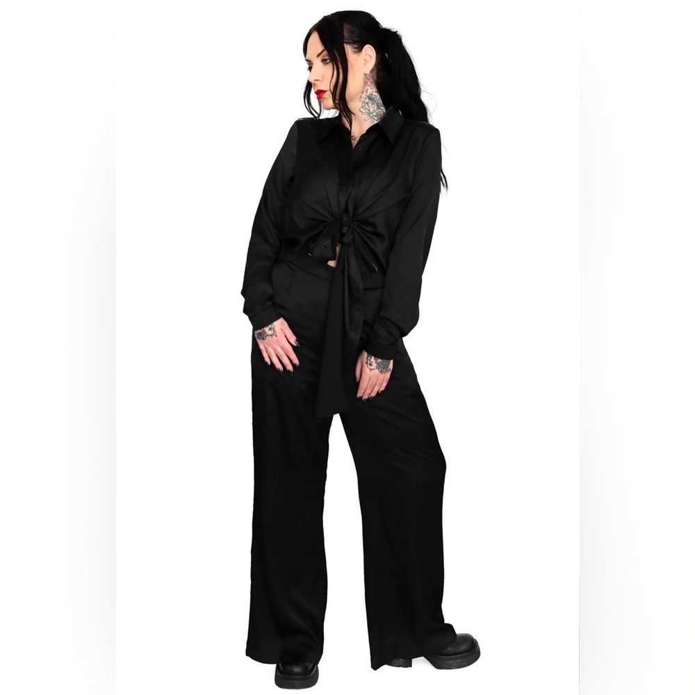 Foxblood satin jumpsuit